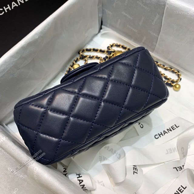 Chanel女包 1786寶藍色 Chanel2020新款單肩腋下包 Chanel鏈條單肩斜挎小號包  djc3997